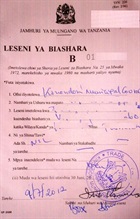 Business license - category B